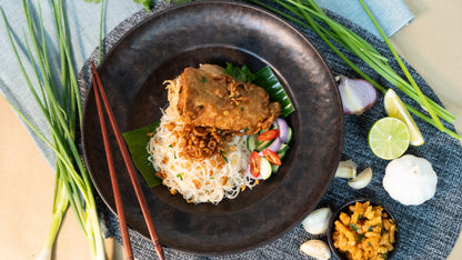 Bee hoon with fried chicken tender